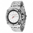 Relógio Masculino Light Blue Toque Dial Watch Band Aço Quartz com duplo movimento (Branco)/pa005ro
