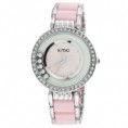 Relógio Feminino Cristais embutidos  de quartzo (rosa)/pa007rf